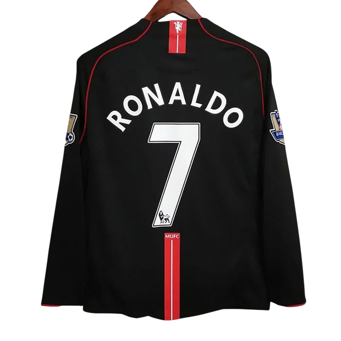 Manchester United extérieur Rétro Manches Longues 2007 2008